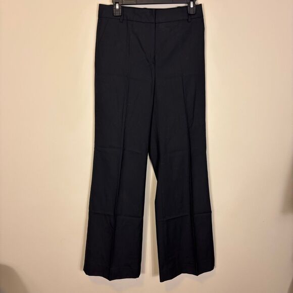New J. Crew Black Super 120's 100% Wool Wide Leg Dress Pants 4 - Picture 1 of 6